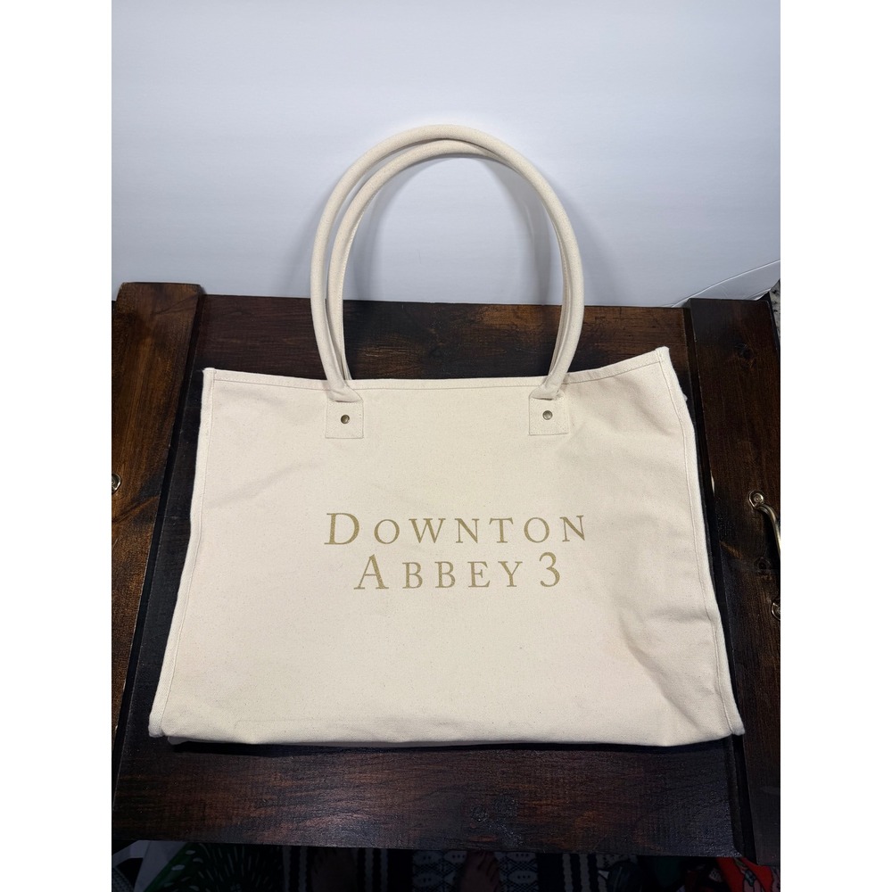 Downton‎ Abbey 3 Movie Promo Canvas Tote Bag Cream Gold Gemline Large Travel Bag